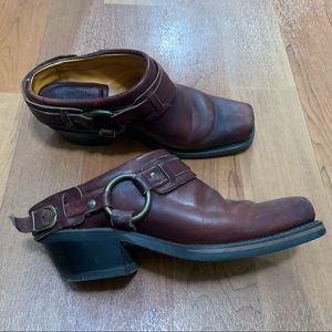 Frye Women's Carson Brown Leather Clogs Size 7.5